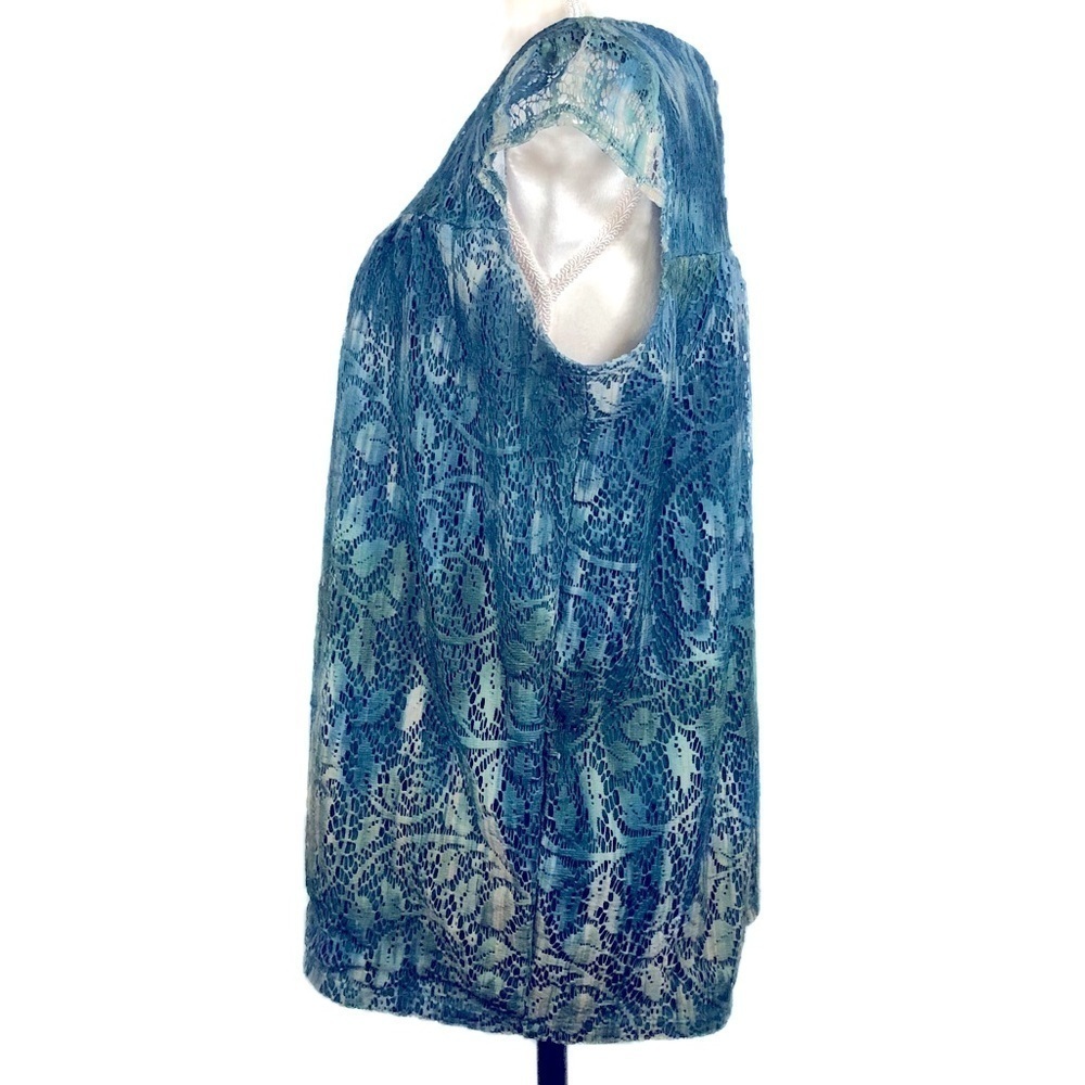 I.N.C. INTERNATIONAL CONCEPTS (PM) Lacey cap sleeve blouse - Picture 4 of 8